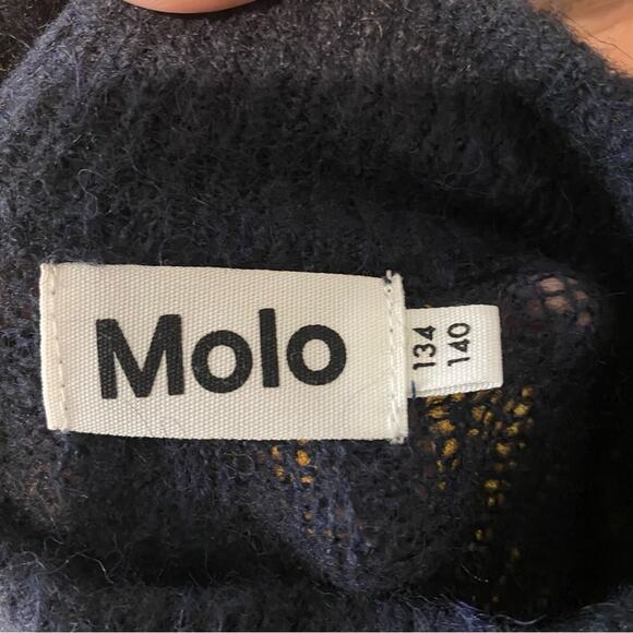 Molo Women's Navy Turtleneck Sweater Gertrude wool mohair blend danish scandi S - Picture 2 of 9